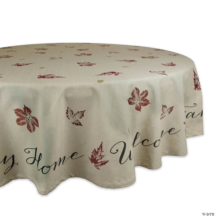 Rustic Leaves Print Tablecloth 70 Round Image