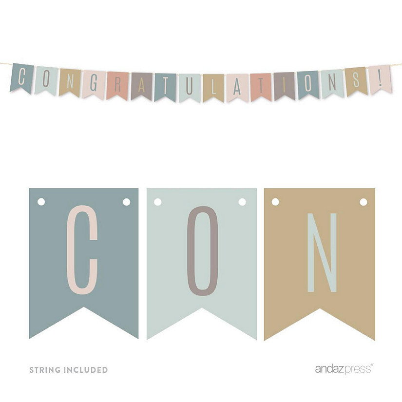 Rustic Pastels Congrats Banner 6ft Image