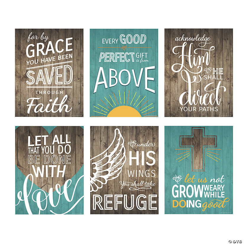 Rustic Religious Posters- 6 Pc. Image