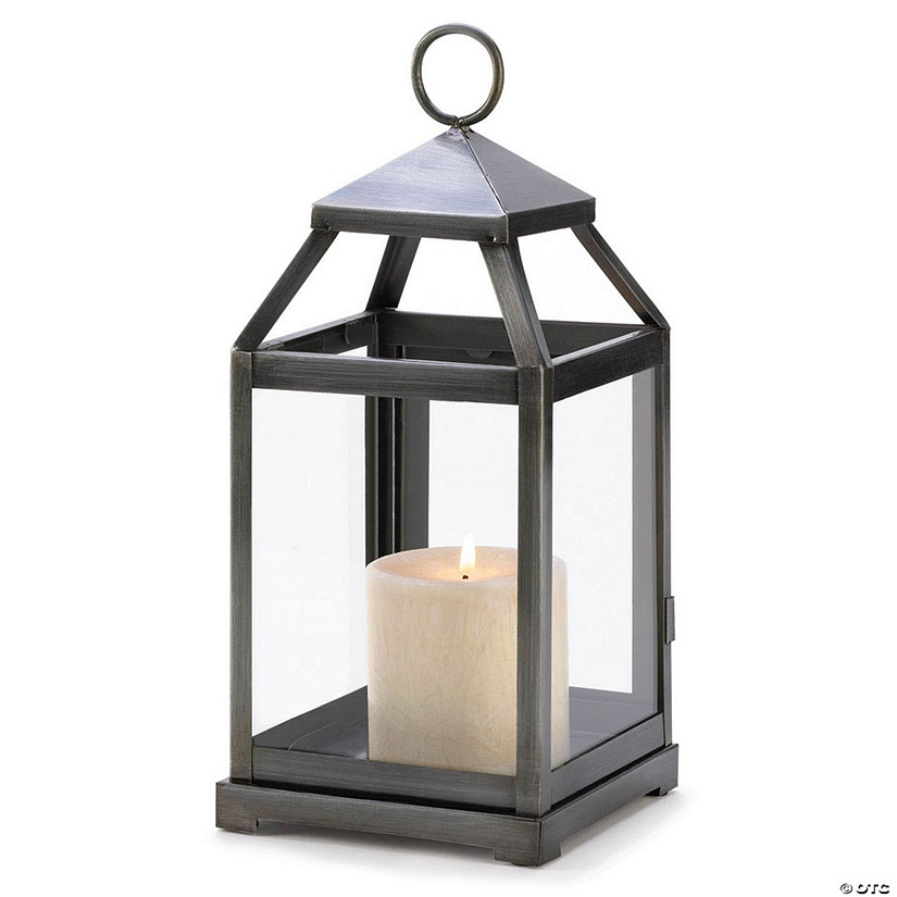Rustic Silver Contemporary Lantern 12" Image