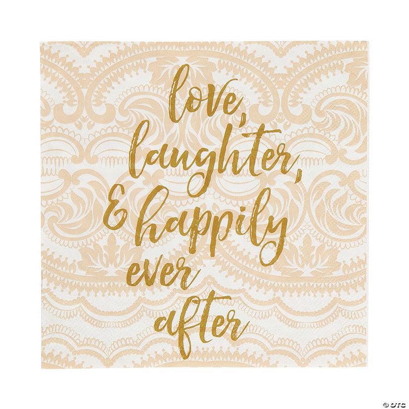 Rustic Wedding Happily Ever After Luncheon Napkins - 16 Pc. Image