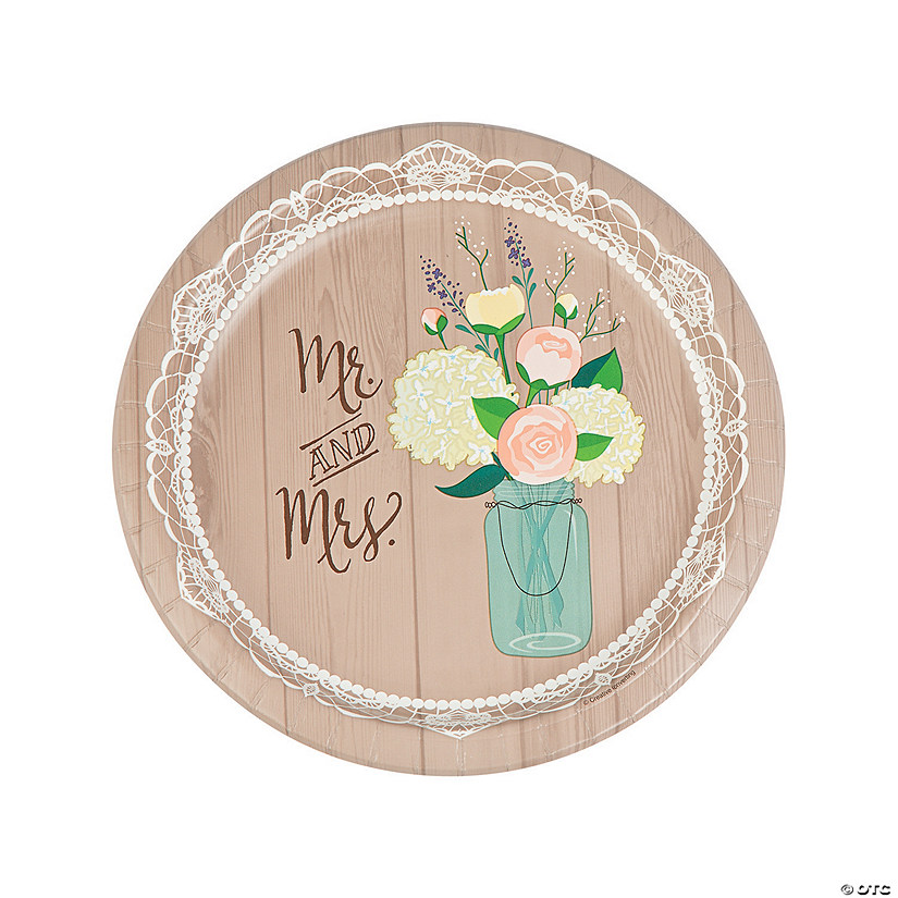 Rustic Wedding Paper Dinner Plates 8 Ct Oriental Trading