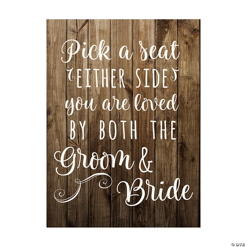 Rustic Wedding Seating Cermony Sign Image