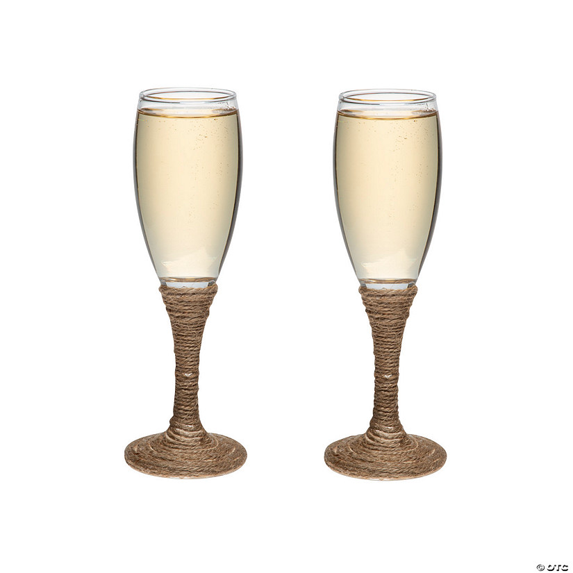 Rustic Wedding Toasting Glass Champagne Flutes - 2 Ct. Image