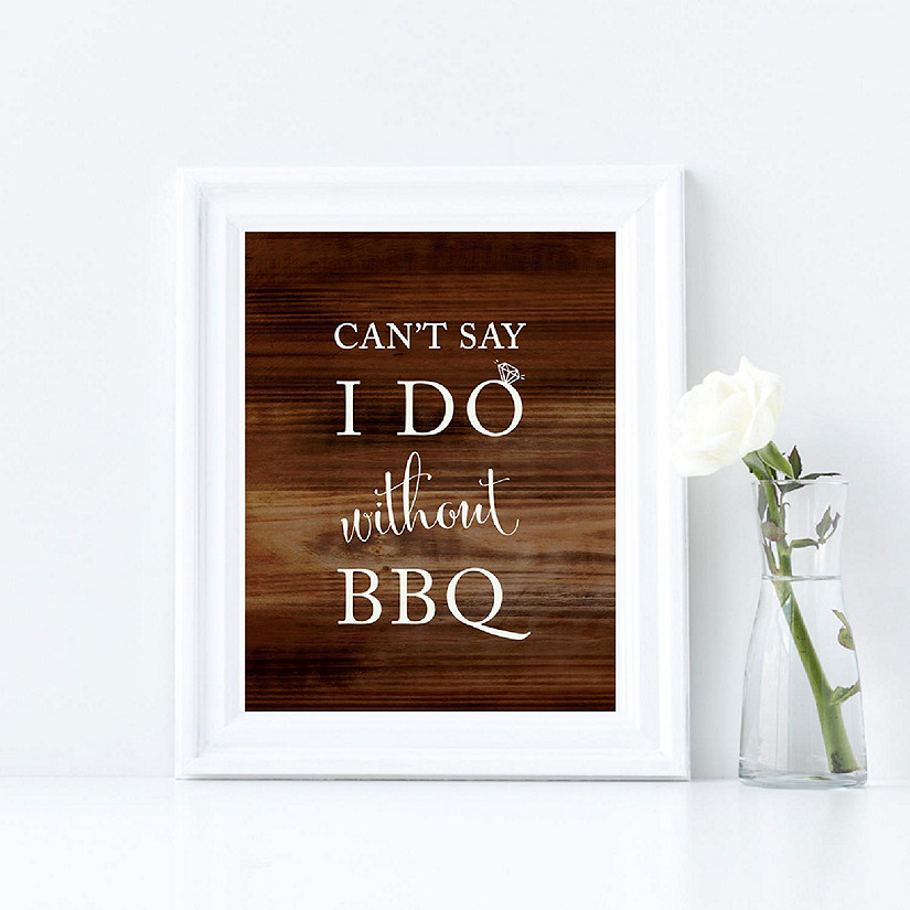 Rustic Wood BBQ Table Sign - 8.5 x 11 Inch Image