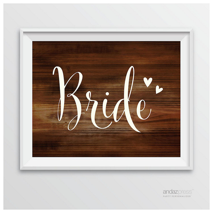 Rustic Wood Bride Sign - 8.5 x 11 Inch Image