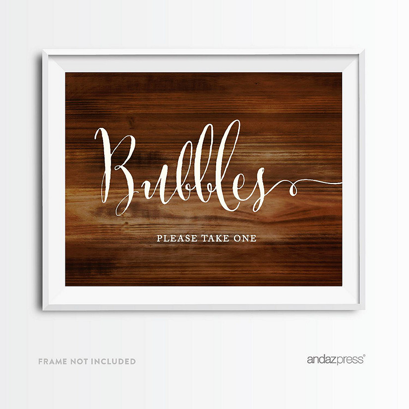 Rustic Wood Bubbles Take One Sign 8.5x11 Image