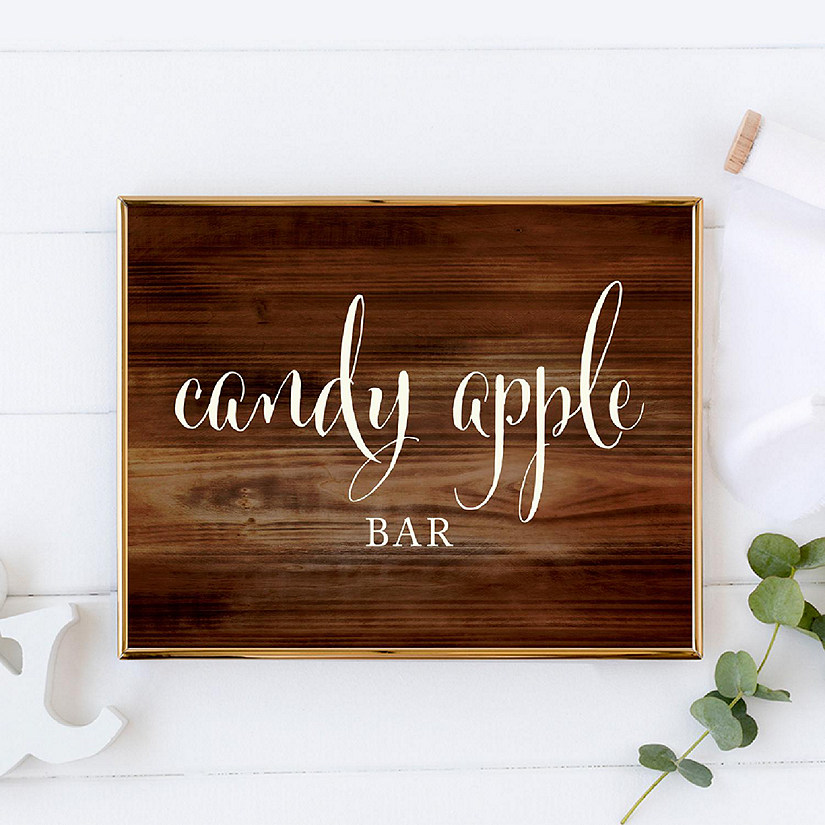Rustic Wood Candy Apple Sign - 8.5 x 11 Inch Image