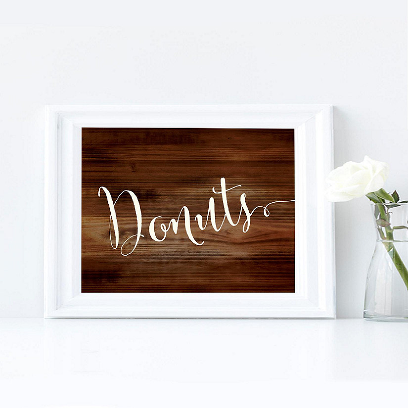Rustic Wood Donuts Sign - 8.5 x 11 Inch Image