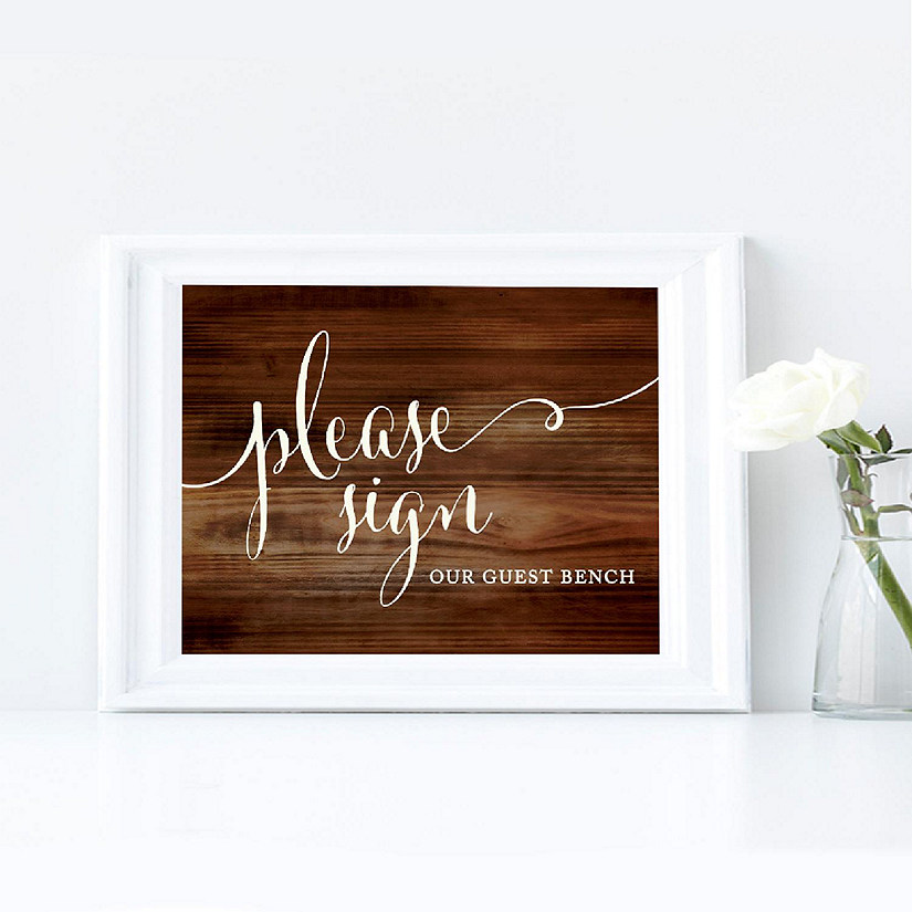 Rustic Wood Guest Bench Sign 8.5x11 Image
