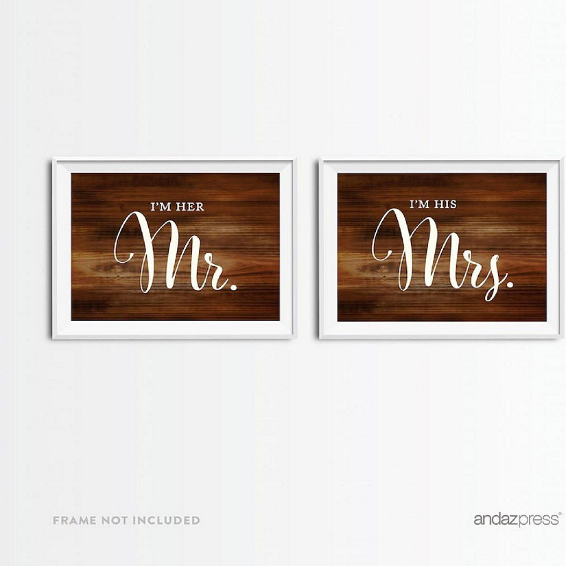 Rustic Wood Her Mr His Mrs 8.5x11 Image