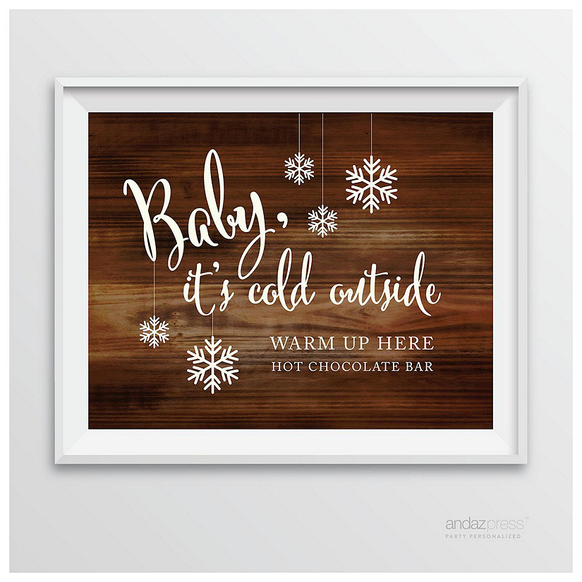 Rustic Wood Hot Chocolate Sign 8.5x11 Image