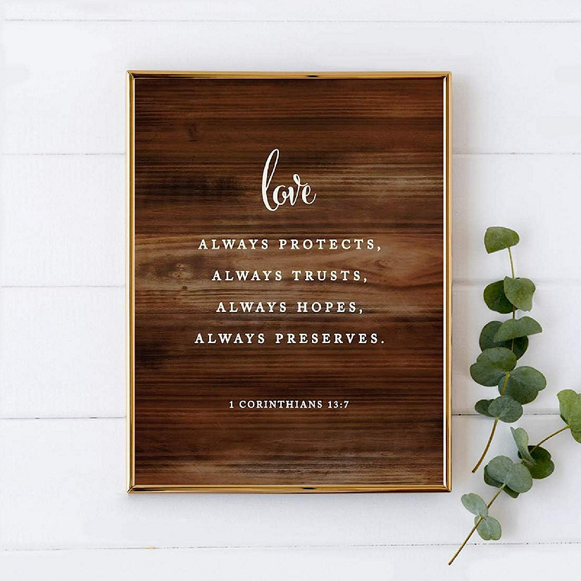 Rustic Wood Love Always Protects 8.5x11 Image