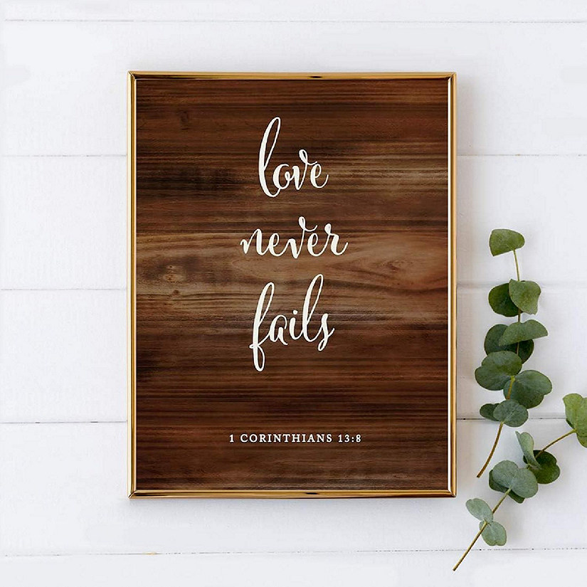 Rustic Wood Love Never Fails 8.5x11 Image