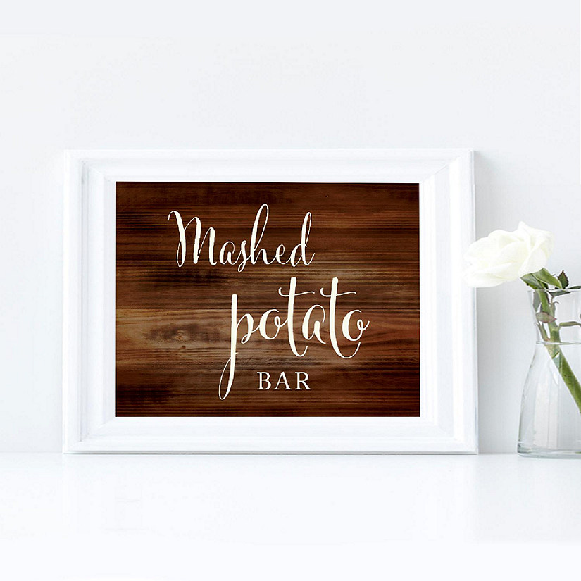 Rustic Wood Mashed Potato Sign 8.5x11 Image