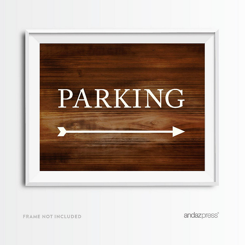 Rustic Wood Parking Arrow Sign 8.5x11 Image