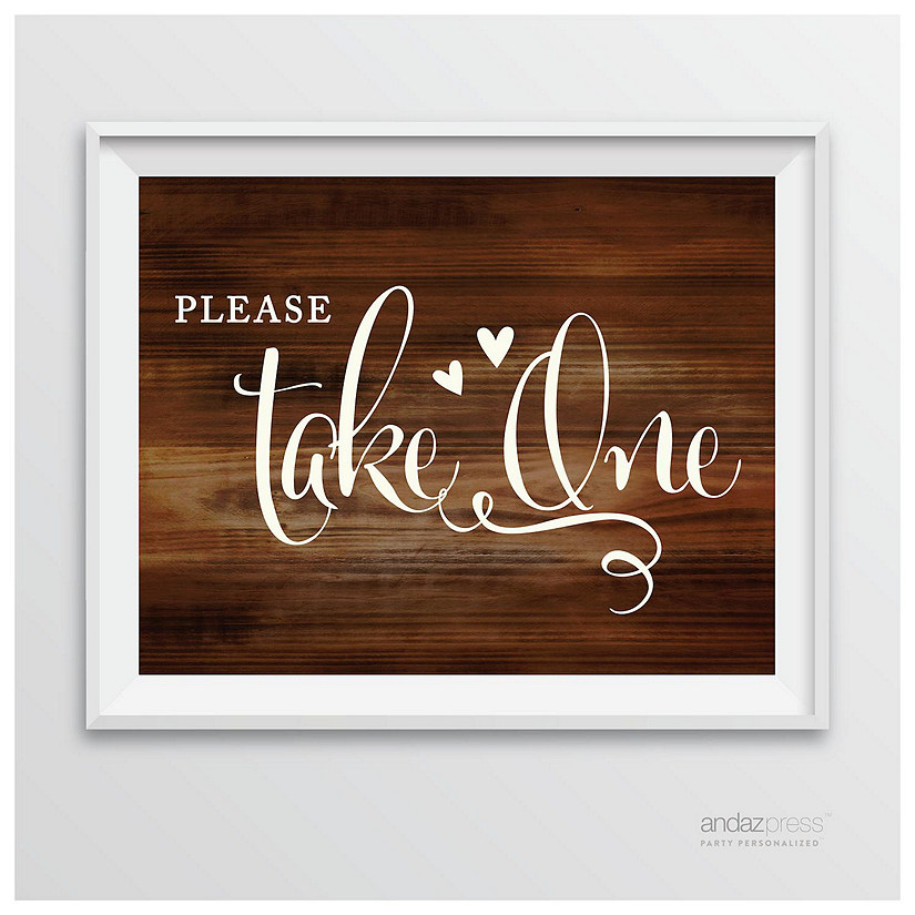 Rustic Wood Please Take One Sign 8.5x11 Image