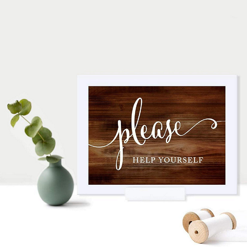 Rustic Wood Print Help Yourself 5x7 Image