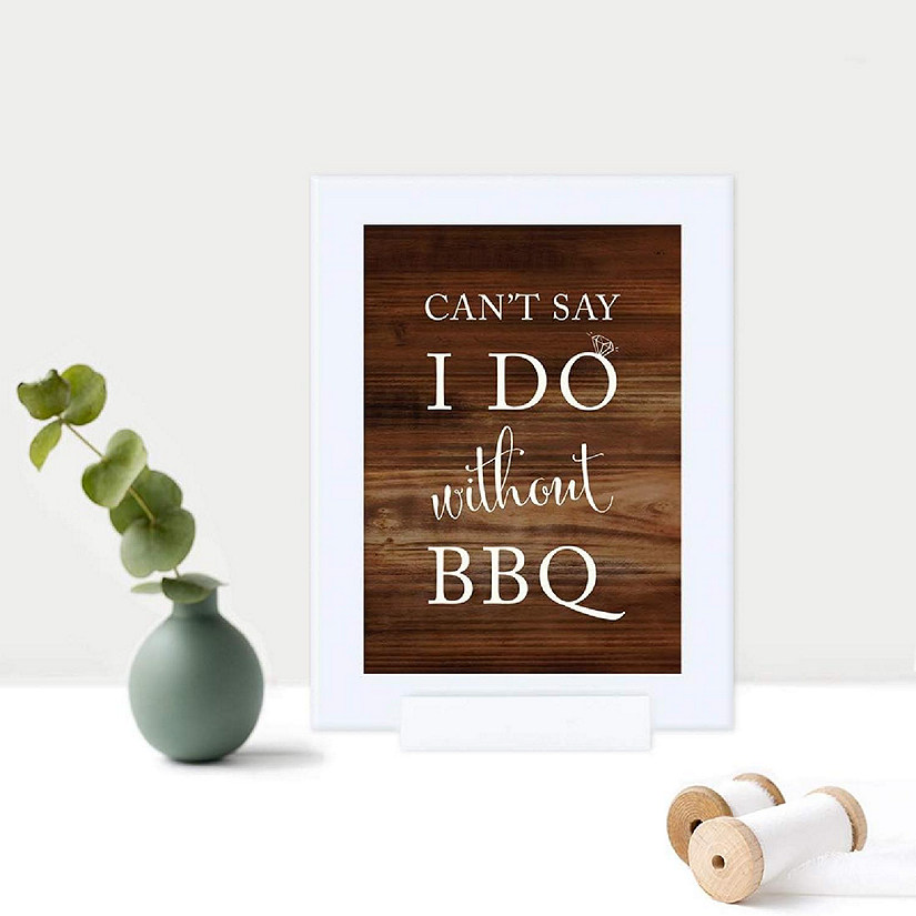 Rustic Wood Print I Do BBQ 5x7 Image