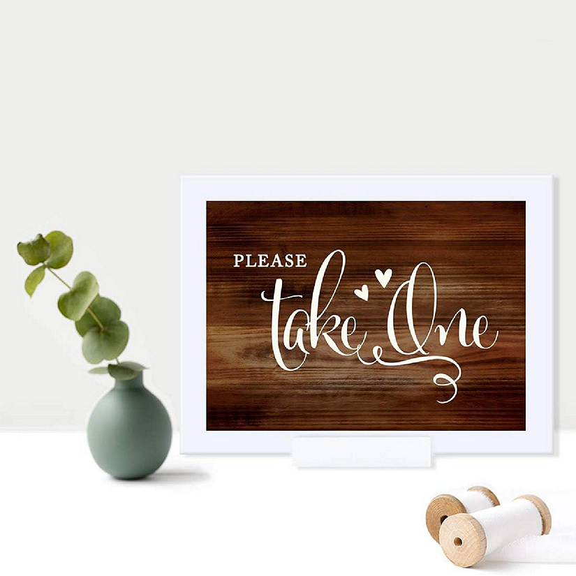 Rustic Wood Print Please Take One 5x7 Image