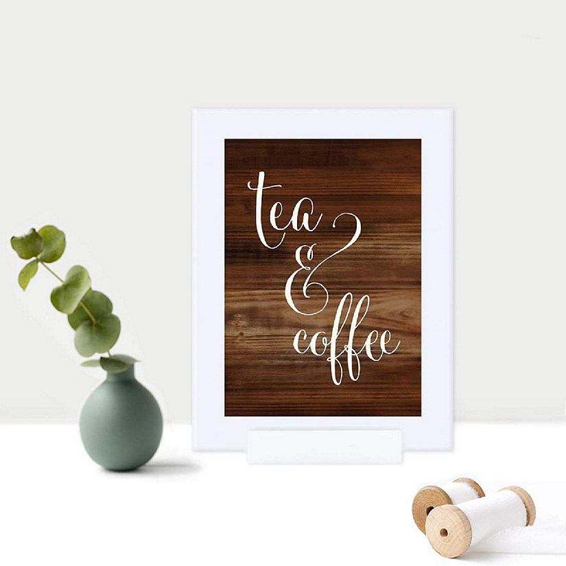 Rustic Wood Print Tea &amp; Coffee 5x7 Image