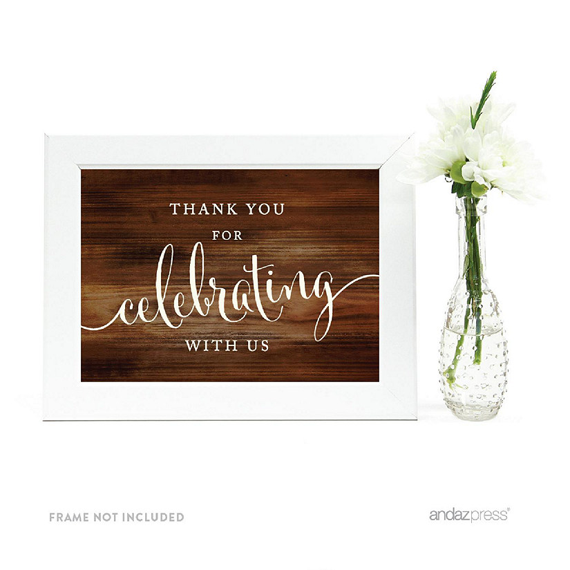 Rustic Wood Print Thank You 5x7 Image