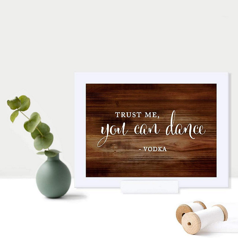 Rustic Wood Print Trust Me Dance 5x7 Image