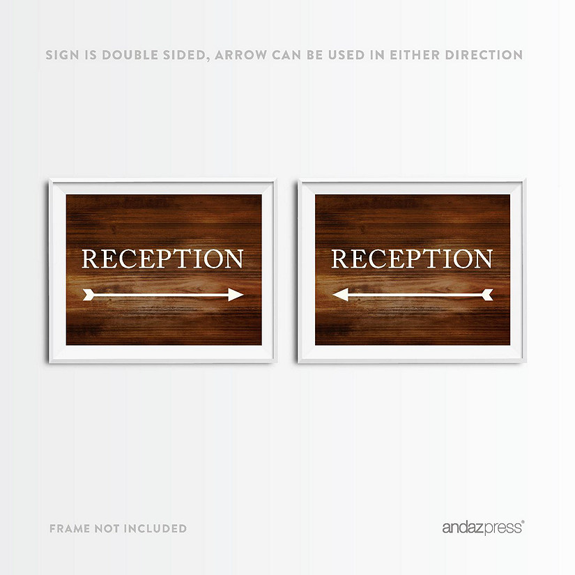 Rustic Wood Reception Arrow Sign 8.5x11 Image