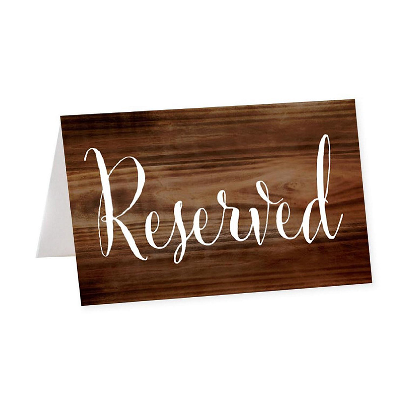 Rustic Wood Reserved Table Tent Cards Image