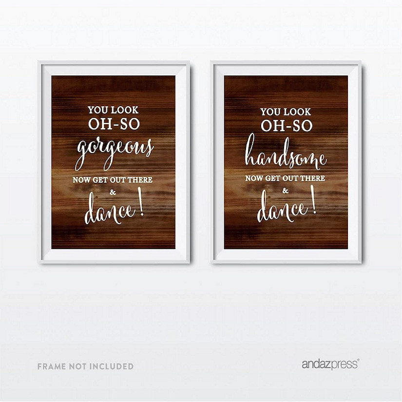 Rustic Wood Restroom Dance Sign 8.5x11 Image