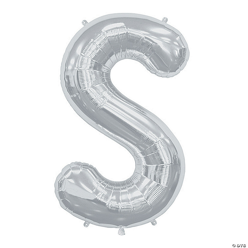 &#8220;S&#8221; Silver Letter 34" Mylar Balloon Image