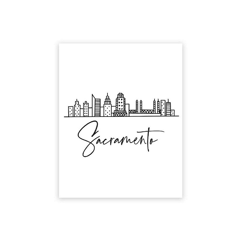 Sacramento Skyline BW 16x20in 1-Pack Image