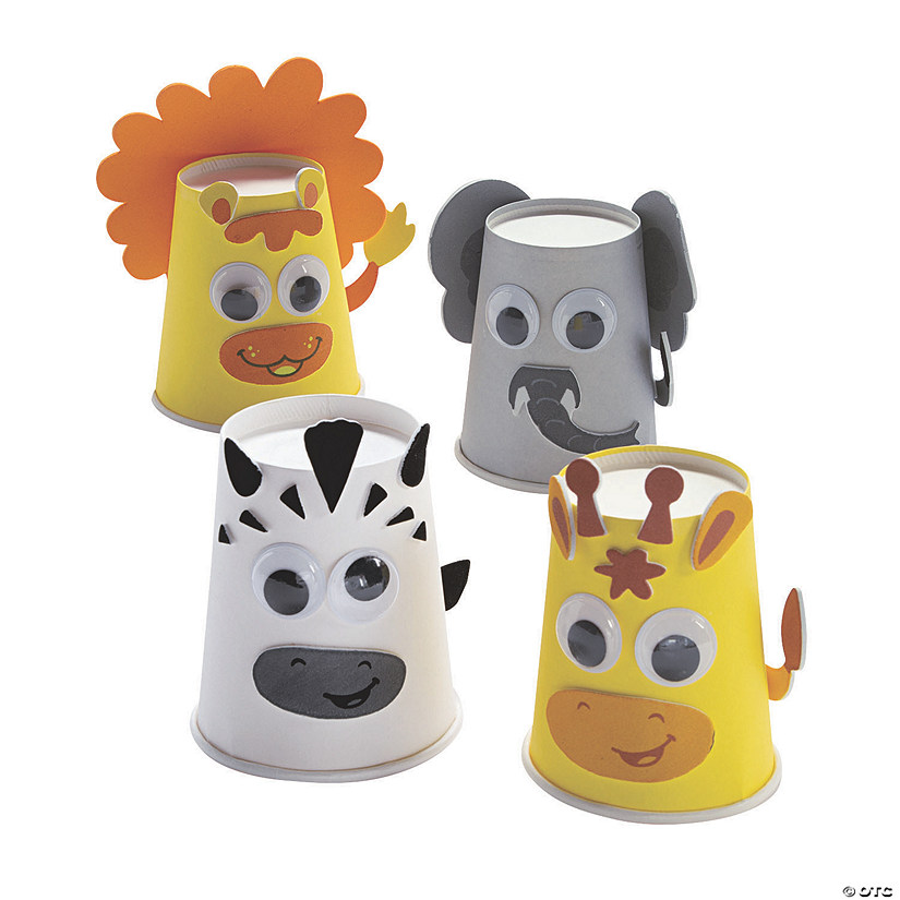 Safari Animal Cup Craft Kit - Makes 12 Image