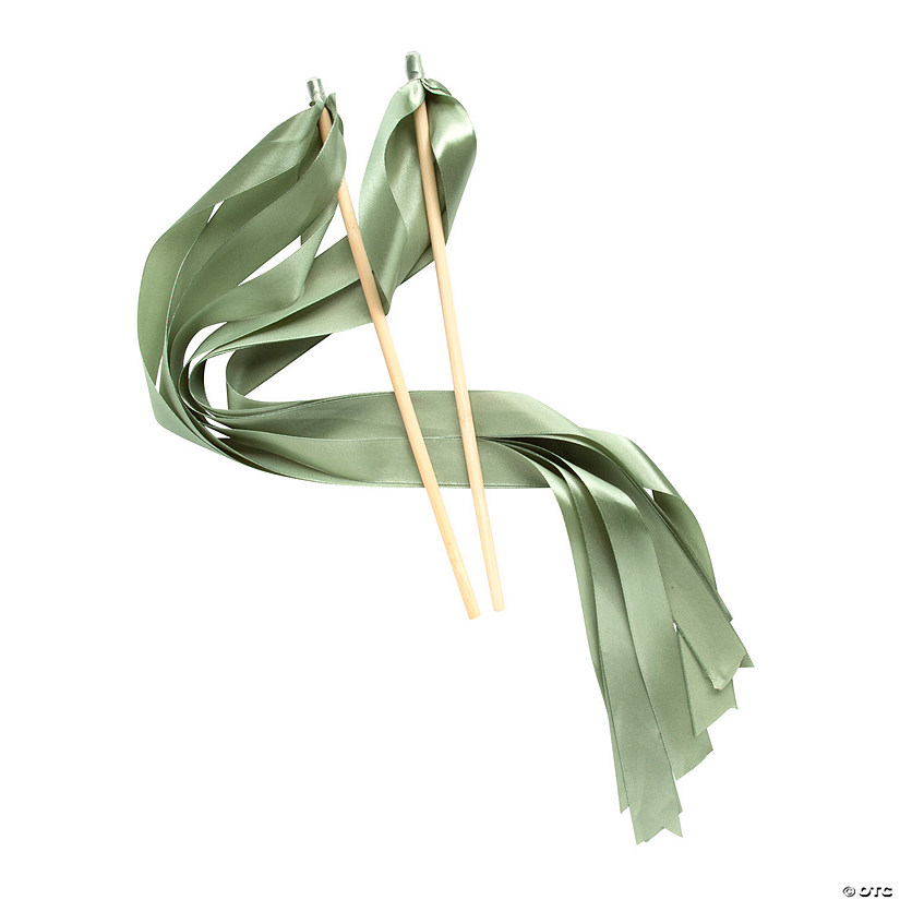 Sage Green Ribbon Wands - 24 Pc. Image