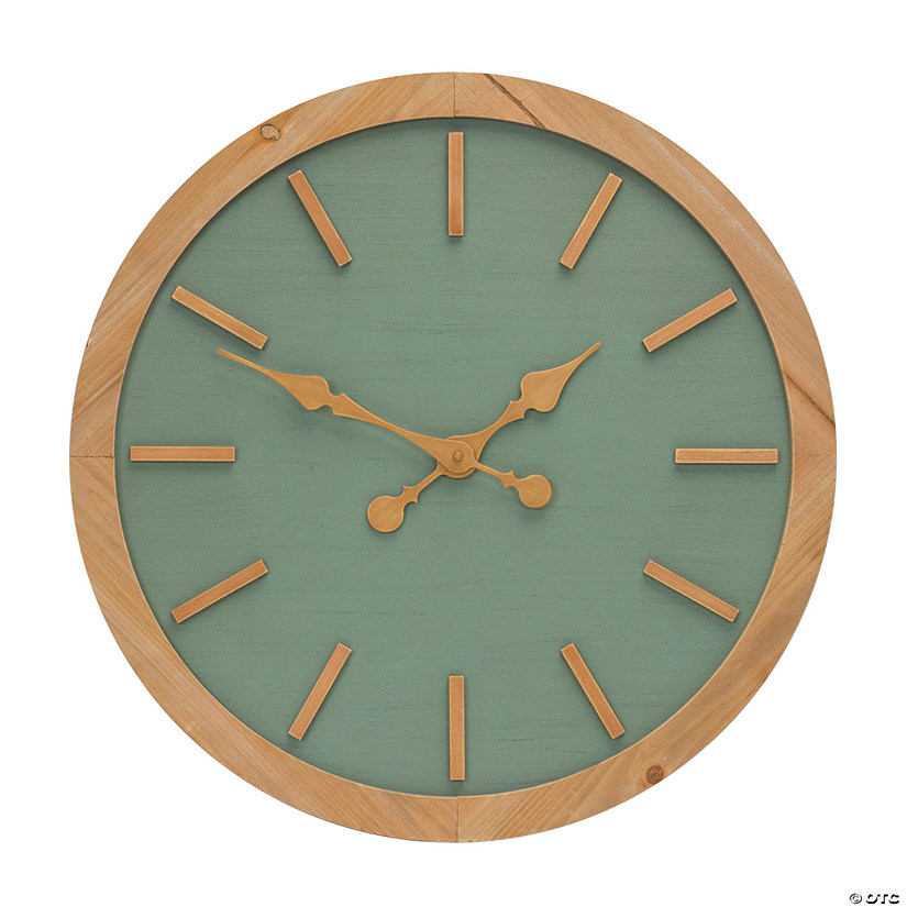 Sage Green Wood Wall Clock 24"D Image