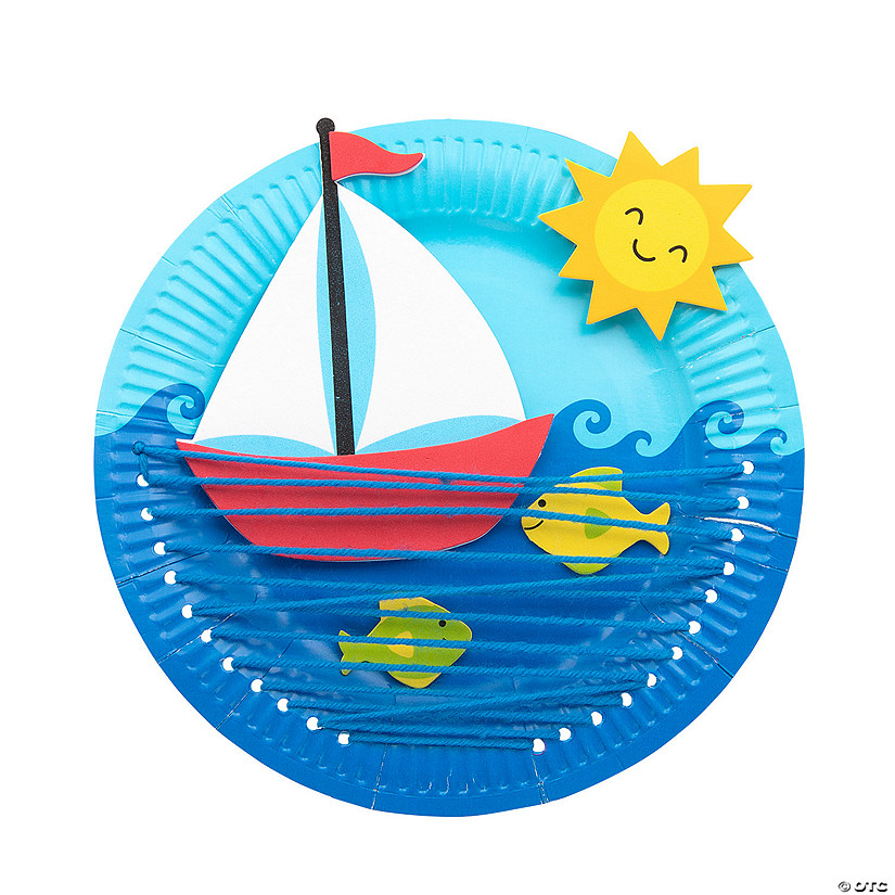 Sailboat Paper Plate Craft Kit Makes 12 Oriental Trading