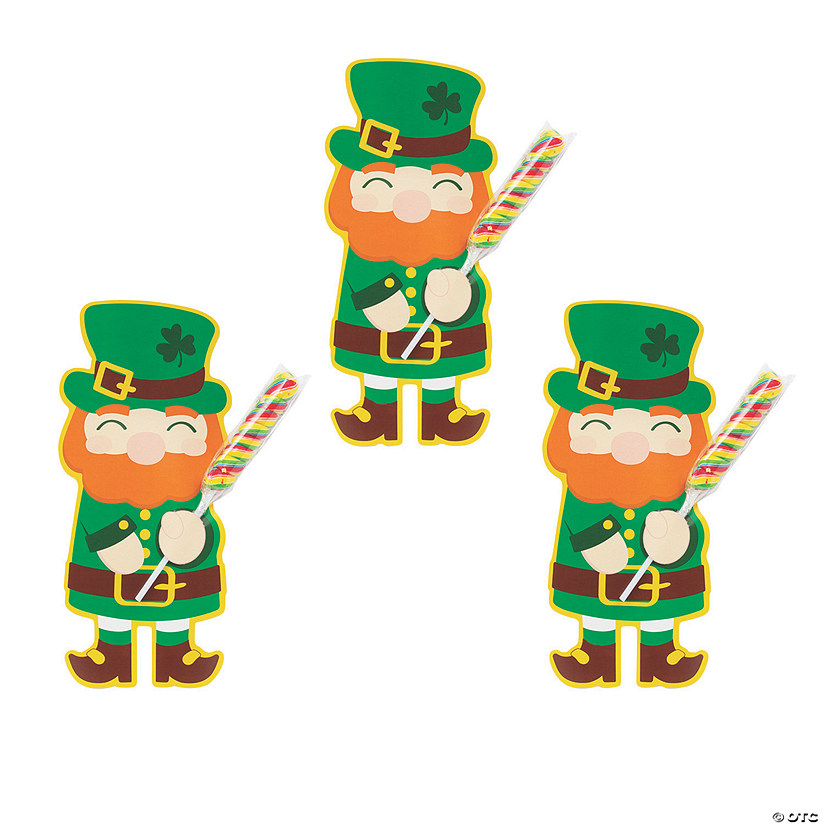 Saint Patrick&#8217;s Day Leprechaun Cards with Swirl Pop for 24 Image