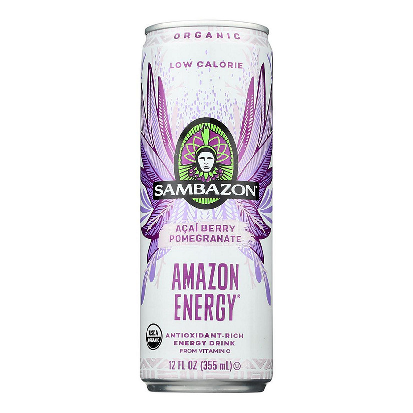 Sambazon Organic Amazon Energy Drink - Low Calorie - Case of 12 - 12 fl oz Image