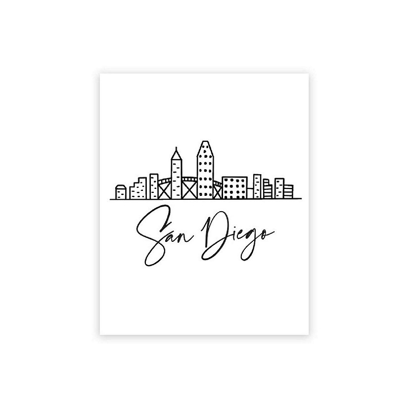 San Diego Skyline BW 16x20in 1-Pack Image