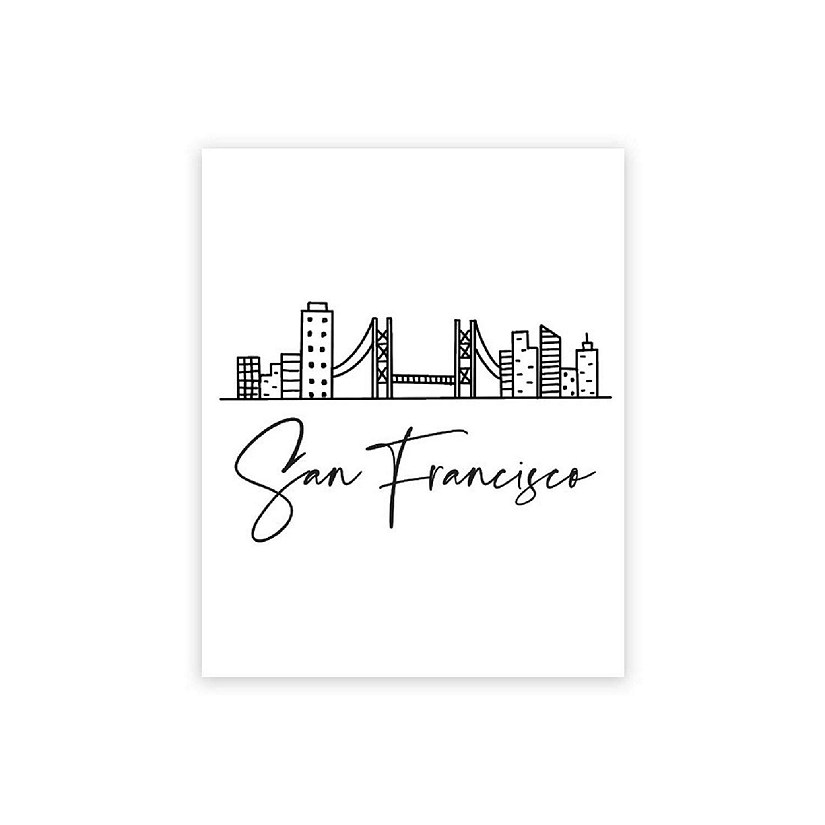 San Francisco Skyline BW 16x20in 1-Pack Image