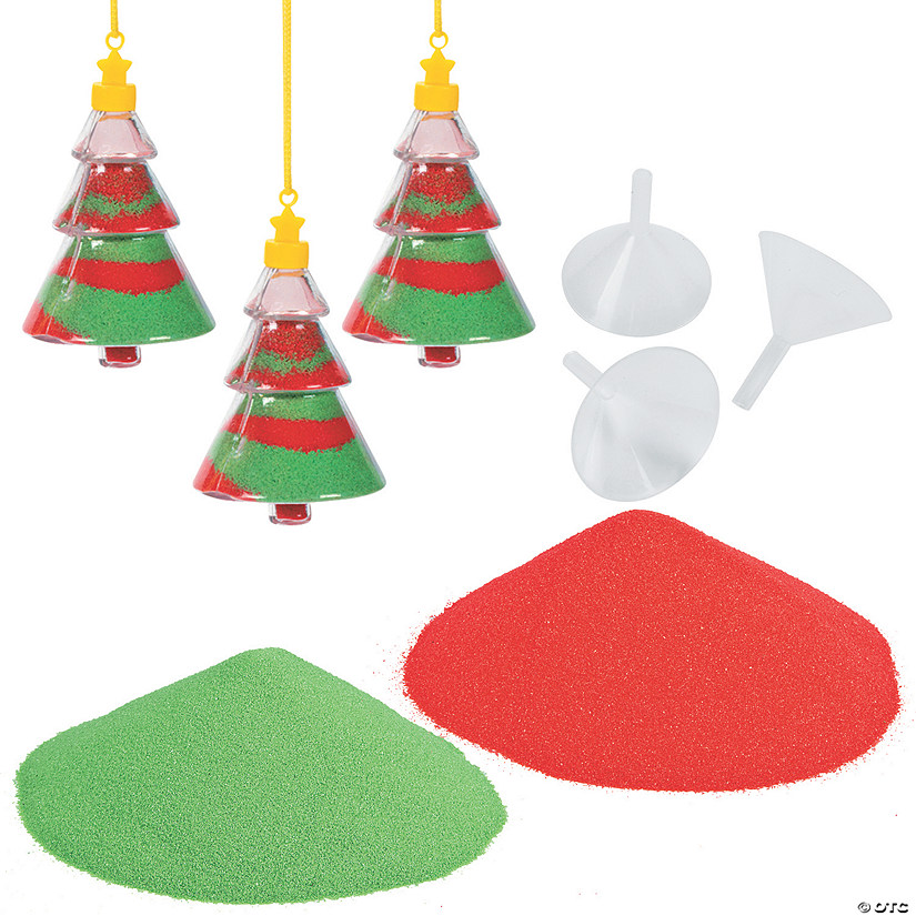 Sand Art Christmas Tree Necklace Craft Kit for 24 Image