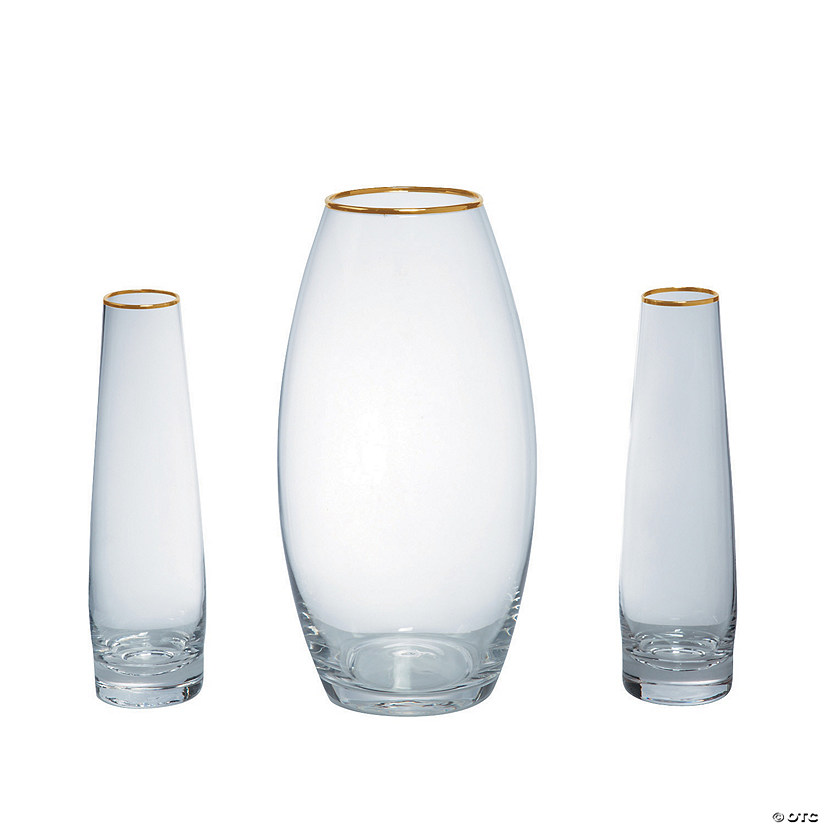Sand Ceremony Cylinders with Gold Trim - 3 Pc. Image