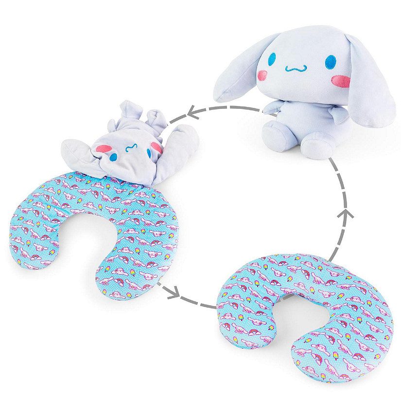 Sanrio Cinnamoroll Reversible Neck Roll Pillow and Plush Toy Image