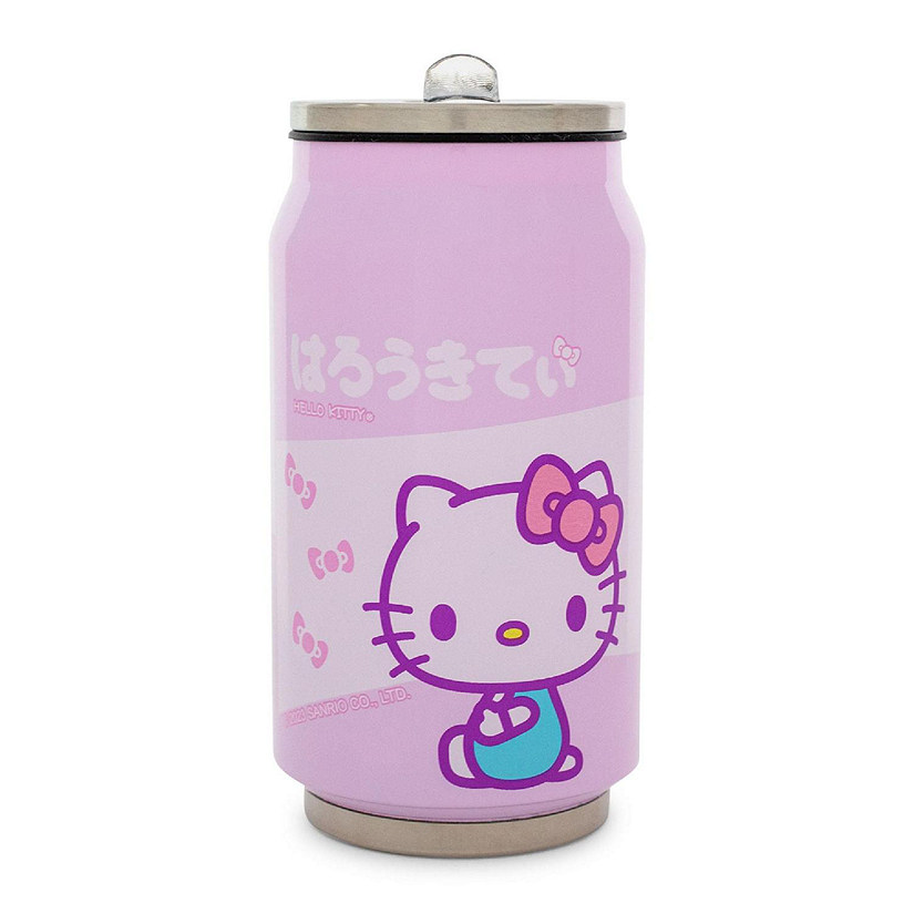 Sanrio Hello Kitty Pink Stainless Steel Drinking Can  Holds 12 Ounces Image