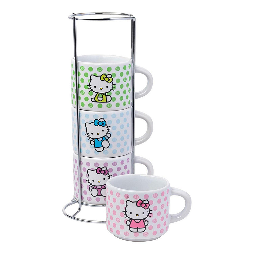 Sanrio Hello Kitty Polka Dots 3oz Stackable Mug Set of 4 Image