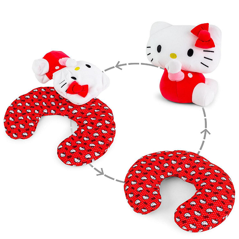 Sanrio Hello Kitty Reversible Neck Roll Pillow and Plush Toy Image