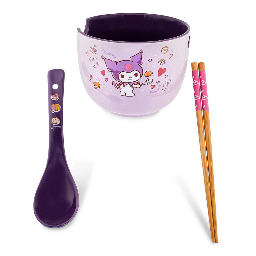 Sanrio Kuromi 20-Ounce Ramen Bowl With Chopsticks and Spoon Image