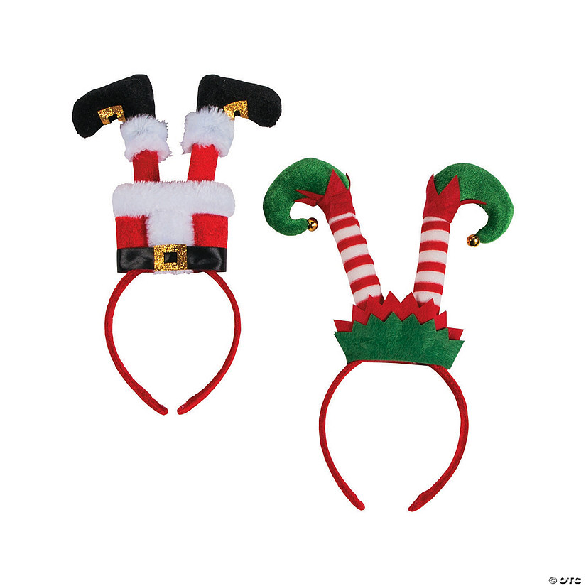 Santa & Elf Legs Headbands - 6 Pc. Image