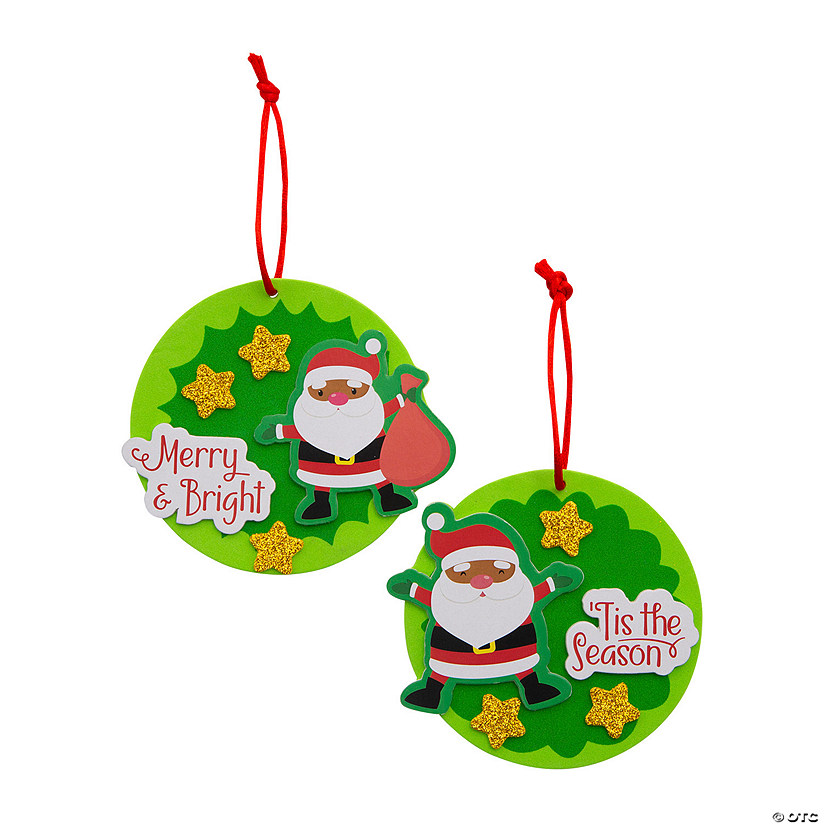 Santa & Stars Christmas Ornament Foam Craft Kit - Makes 12 Image