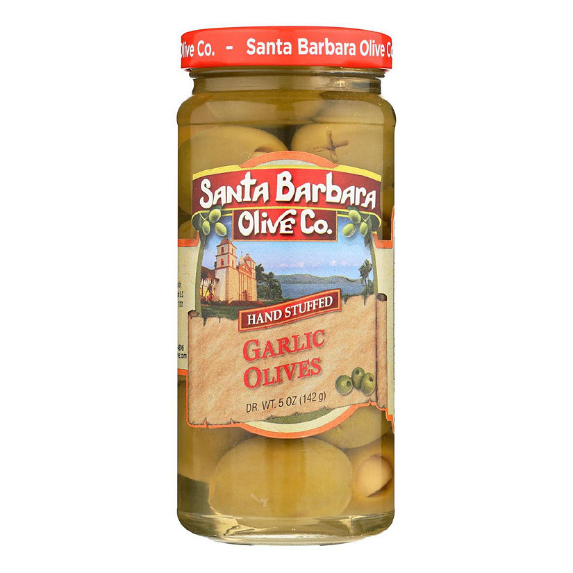 Santa Barbara Hand Stuffed Garlic Olives - Case of 6 - 5 OZ Image